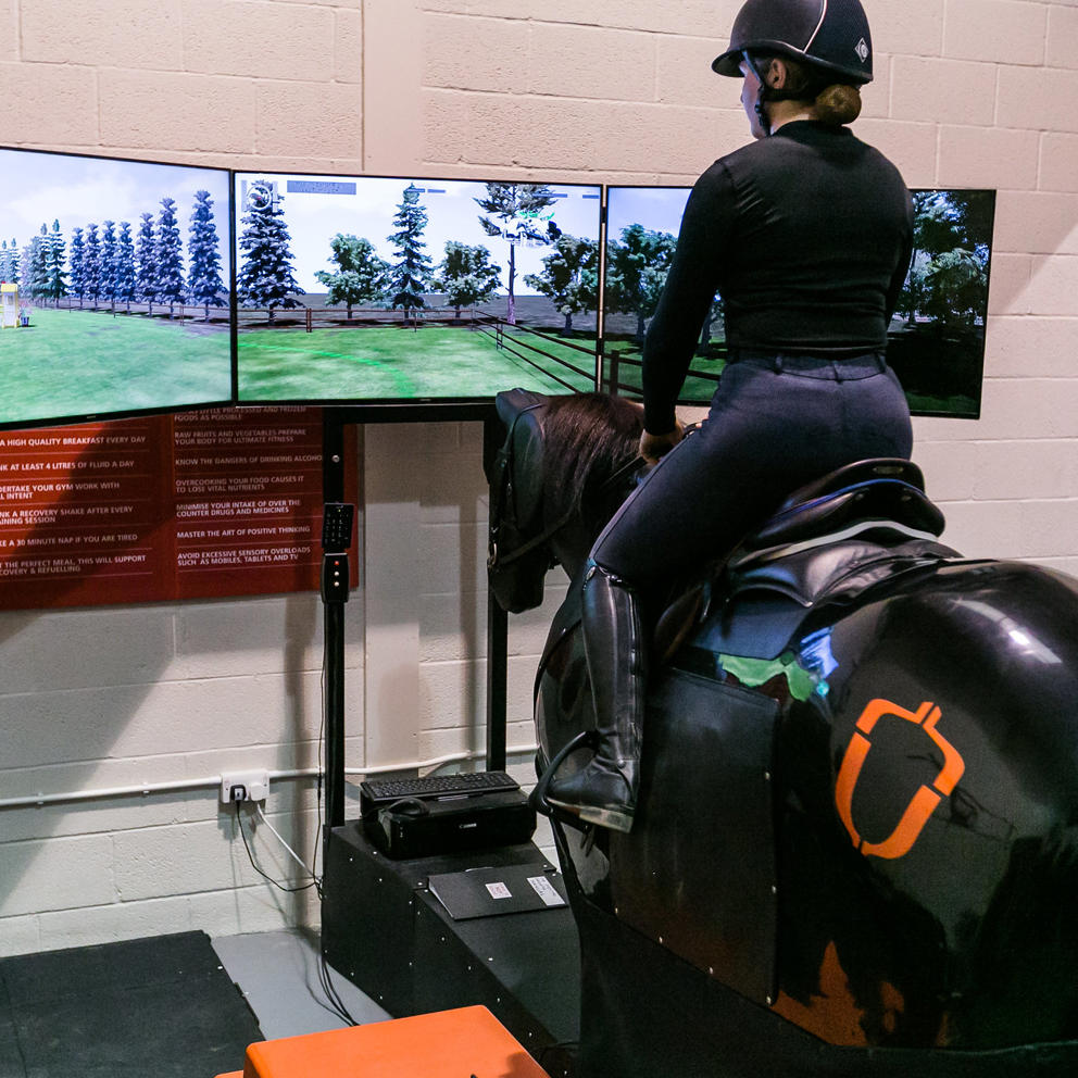 Student Using Horse Simulator
