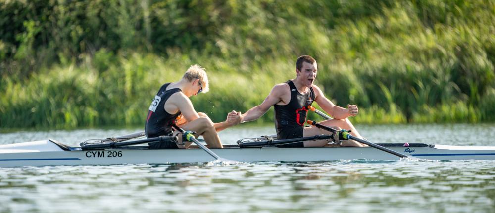 Two Rowers In Boat