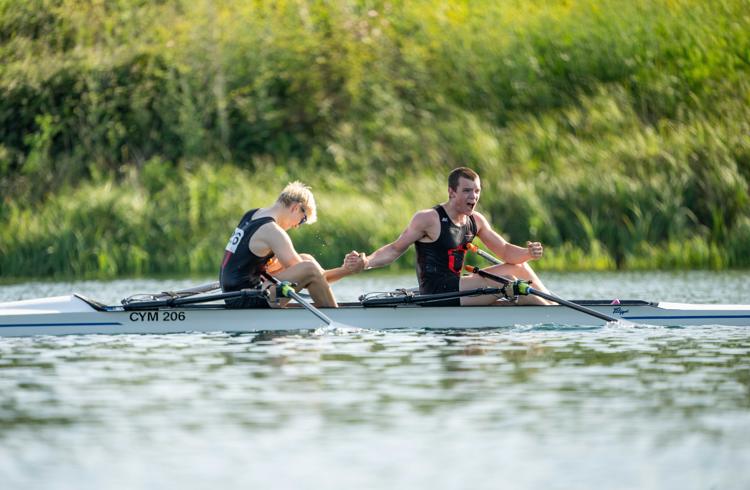 Two Rowers In Boat
