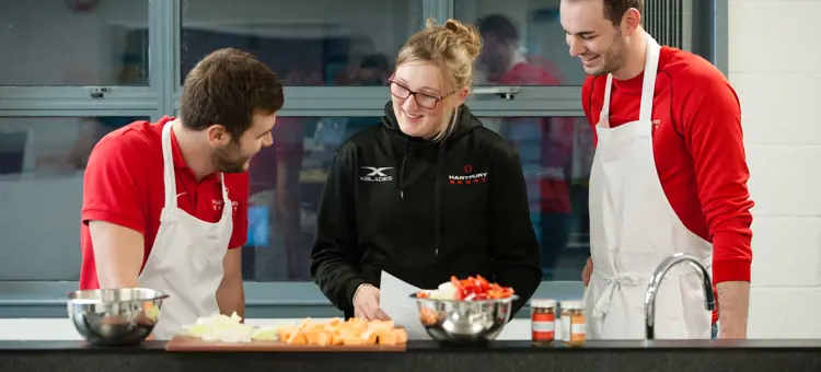 University Students In The Sports Nutrition Kitchen