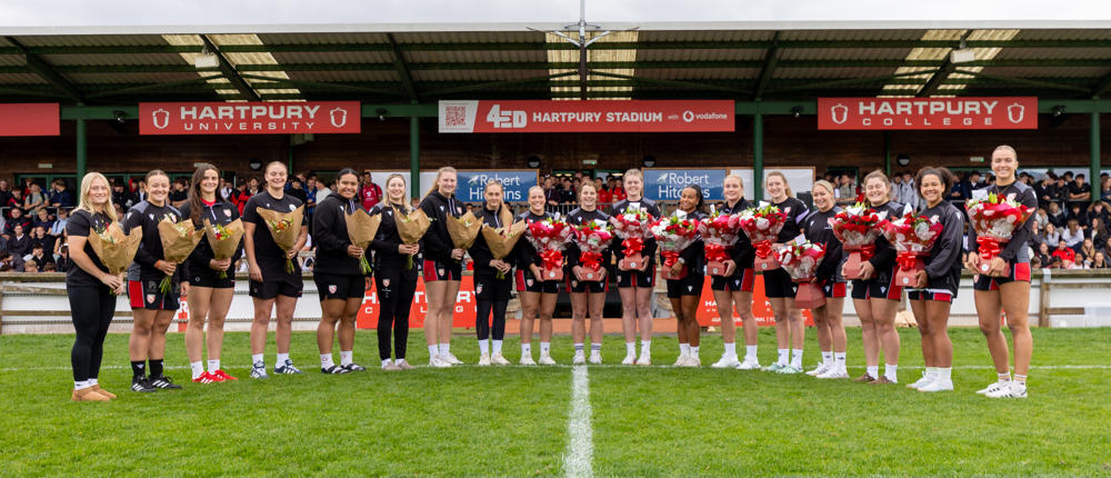 Womens Rugby World Cup Players With Bouqets