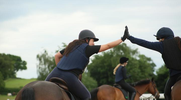 Hartpury Equine Students High Fiving Horse