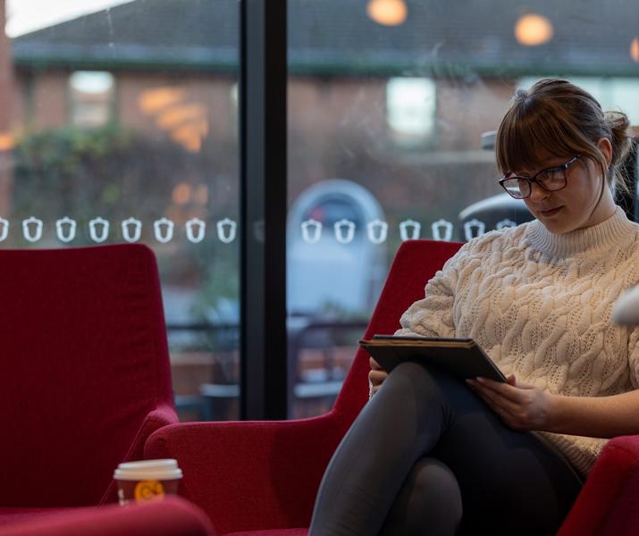 Student Using A Tablet In Graze