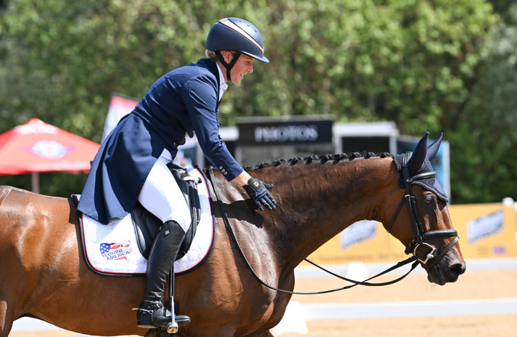 Zara Tindall Patting Horse