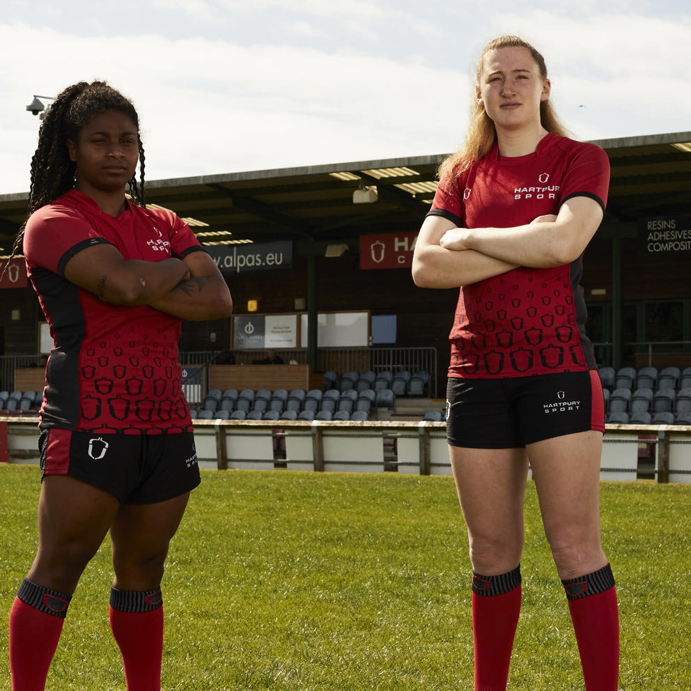 Womens Rugby Players Posed