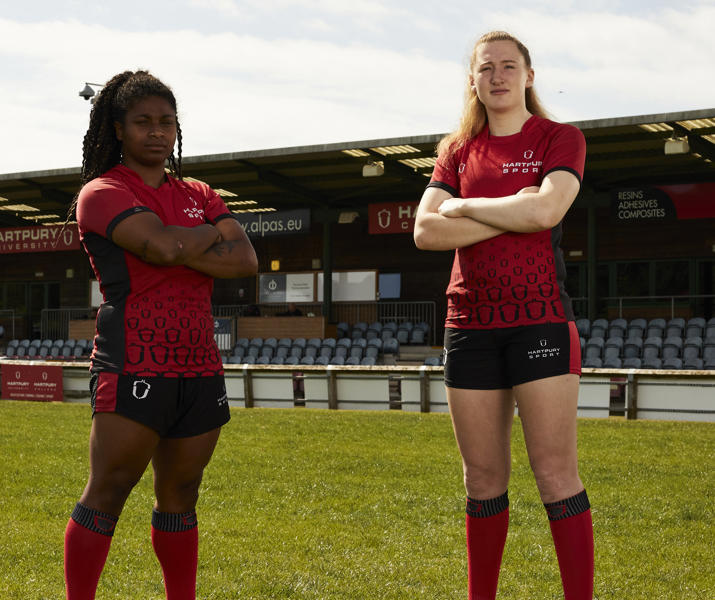 Womens Rugby Players Posed