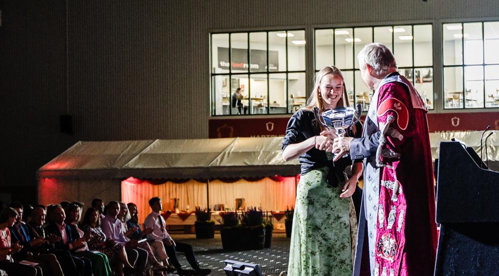 Award Winner On Stage College Prize Day