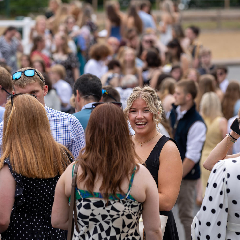 Crowd Outside College Prize Day