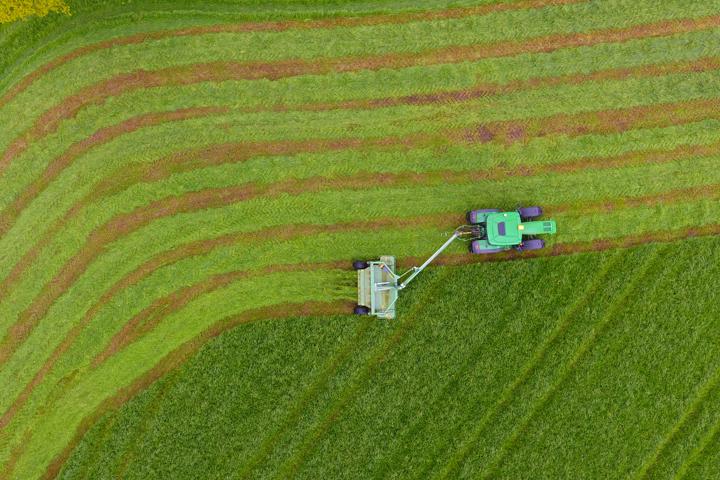 Agriculture Tractor From Above