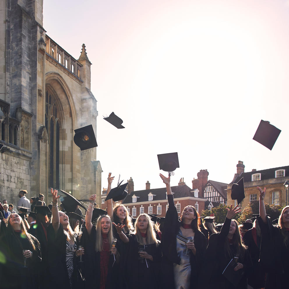 Hartpury Graduation Hat Throw Group