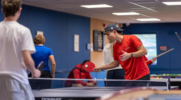 Heroes Common Room Students Playing Table Tennis